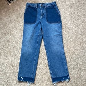 Boden two tone straight denim jeans size 8